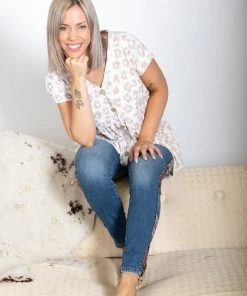 Boutique Simplified Apparel Naturally Purrfect Ruffled Tunic