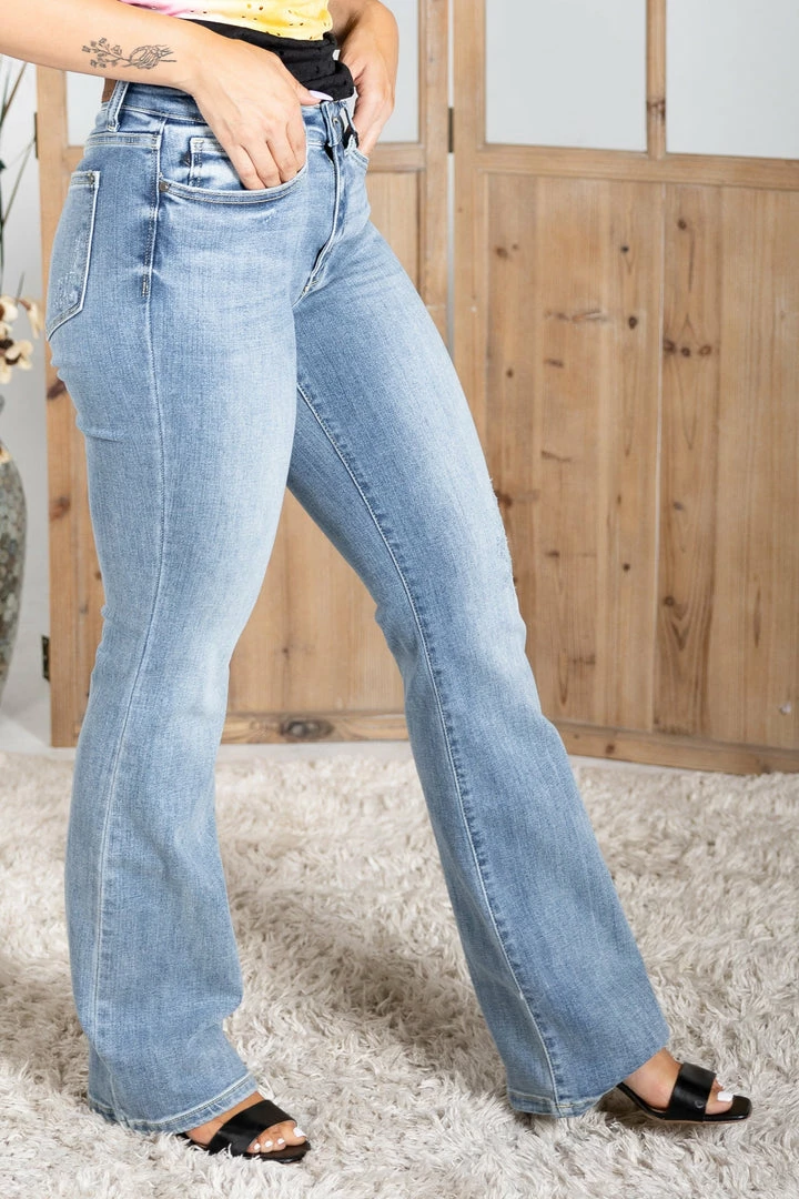 Boutique Simplified Kickin' It Judy Blue Bootcut Jeans Denim 1 Boutique Simplified Kickin' It Judy Blue Bootcut Jeans Denim