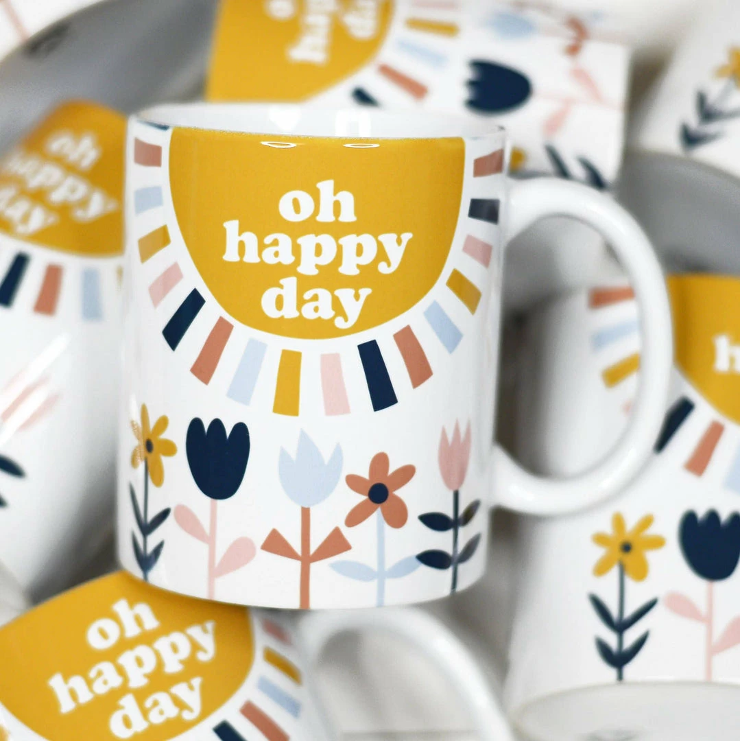 Mugsby Oh Happy Day Ceramic Mug 1 Mugsby Oh Happy Day Ceramic Mug