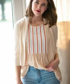 Mystree Tops Stepping Stone Pin Tucked Tank