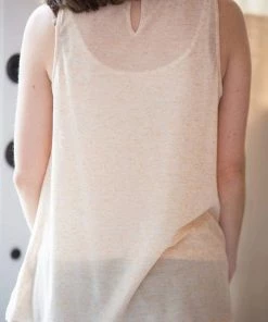 Mystree Tops Stepping Stone Pin Tucked Tank