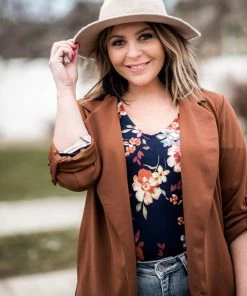 No Ship Drop Ship A Cut Above The Rest Blazer In Chestnut