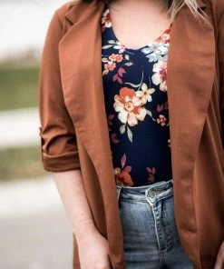 No Ship Drop Ship A Cut Above The Rest Blazer In Chestnut