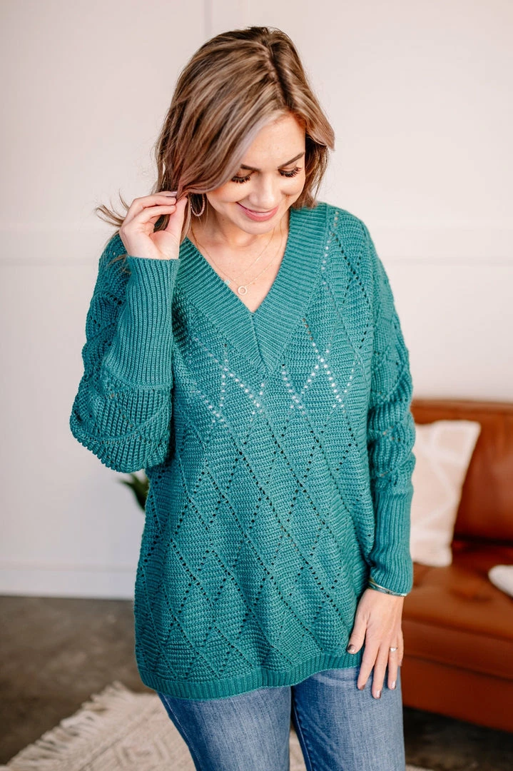 No Ship Drop Ship A Little Jaded V-Neck Sweater (GHG-S) 1 No Ship Drop Ship A Little Jaded V-Neck Sweater (GHG-S)