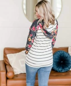 No Ship Drop Ship Apparel Across The Lines Floral Hoodie In Navy