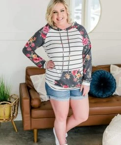 No Ship Drop Ship Apparel Across The Lines Floral Hoodie In Navy