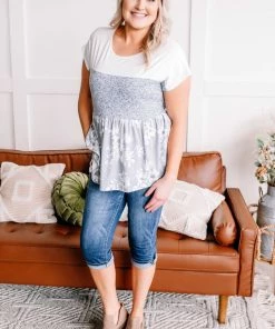 No Ship Drop Ship Always Be My Babydoll In Blue Floral (GHG-S) GHG- Shop Singles