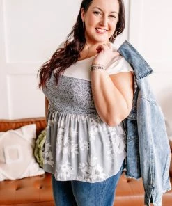 No Ship Drop Ship Always Be My Babydoll In Blue Floral (GHG-S) GHG- Shop Singles