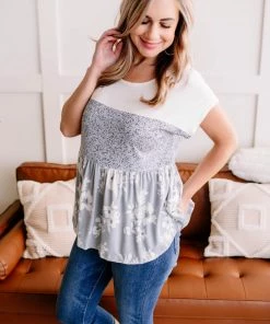 No Ship Drop Ship Always Be My Babydoll In Blue Floral (GHG-S) GHG- Shop Singles