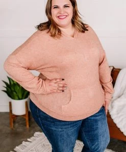 No Ship Drop Ship And Sew It Goes Brushed Hooded Top In Claybrook (GHG-S) Tops