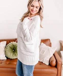 No Ship Drop Ship GHG- Shop Singles Aren't You Special Lace Trimmed Sweater (GHG-S)