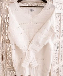 No Ship Drop Ship GHG- Shop Singles Aren't You Special Lace Trimmed Sweater (GHG-S)