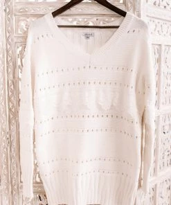 No Ship Drop Ship GHG- Shop Singles Aren't You Special Lace Trimmed Sweater (GHG-S)