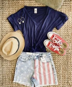 No Ship Drop Ship Apparel Courtesy Of My Red, White And Blue Judy Blue Shorts