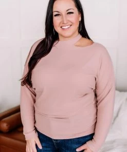 No Ship Drop Ship Cutout Mock Neck Tunic Textured Novelty Knit