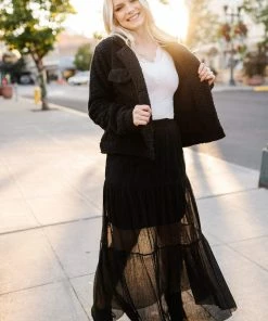 No Ship Drop Ship Dance Till Dawn Tiered Pleated Maxi Skirt