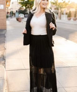No Ship Drop Ship Dance Till Dawn Tiered Pleated Maxi Skirt