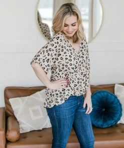 No Ship Drop Ship Dream A Little Dream Leopard Blouse