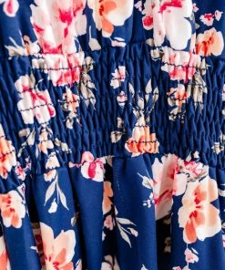 No Ship Drop Ship Evening In The Tropics In Navy Florals (GHG-S)