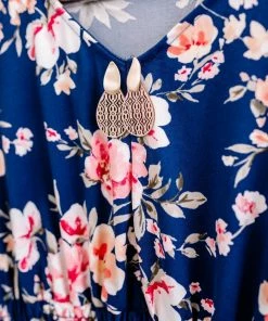 No Ship Drop Ship Evening In The Tropics In Navy Florals (GHG-S)