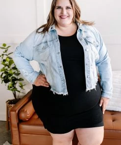 No Ship Drop Ship Feeling A Little Detached Hooded Distressed Denim Jacket (GHG-S-XL)