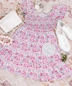 No Ship Drop Ship Flirt With You Dress In Pink & Floral (GHG-S)