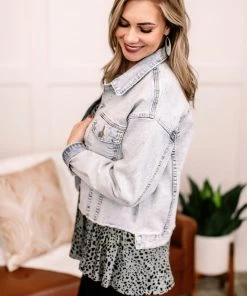 No Ship Drop Ship GHG- Shop Singles Going Places Pin Striped Denim Jacket (GHG-S)