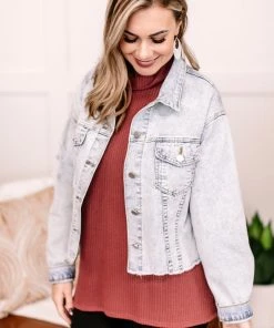 No Ship Drop Ship GHG- Shop Singles Going Places Pin Striped Denim Jacket (GHG-S)