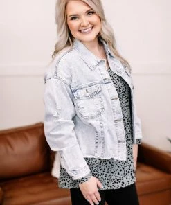 No Ship Drop Ship GHG- Shop Singles Going Places Pin Striped Denim Jacket (GHG-S)