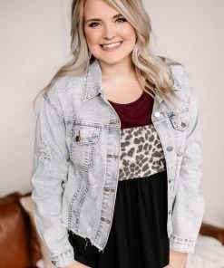 No Ship Drop Ship GHG- Shop Singles Going Places Pin Striped Denim Jacket (GHG-S)