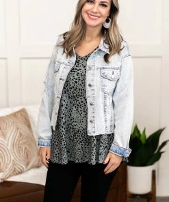 No Ship Drop Ship GHG- Shop Singles Going Places Pin Striped Denim Jacket (GHG-S)