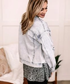 No Ship Drop Ship GHG- Shop Singles Going Places Pin Striped Denim Jacket (GHG-S)