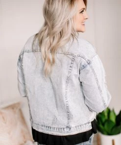 No Ship Drop Ship GHG- Shop Singles Going Places Pin Striped Denim Jacket (GHG-S)