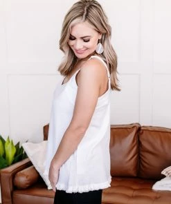 No Ship Drop Ship Going The Distance Sleeveless Top In White (GHG-S) 18 No Ship Drop Ship Going The Distance Sleeveless Top In White (GHG-S)