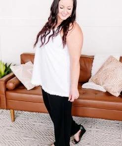 No Ship Drop Ship Going The Distance Sleeveless Top In White (GHG-S) 21 No Ship Drop Ship Going The Distance Sleeveless Top In White (GHG-S)