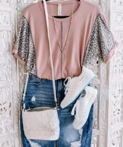 No Ship Drop Ship In Your Wildest Dreams Leopard Top (GHG- S,M,L,1X)