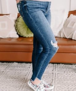 No Ship Drop Ship Into The Fray Hem Judy Blue Jeans (GHG-7)