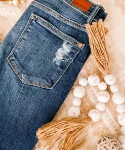 No Ship Drop Ship Into The Fray Hem Judy Blue Jeans (GHG-7)