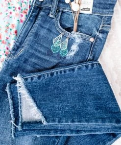 No Ship Drop Ship Into The Fray Hem Judy Blue Jeans (GHG-7)