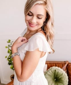 No Ship Drop Ship GHG- Shop Singles It's A Love Story White Crochet Lace Dress (GHG-S)