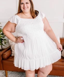 No Ship Drop Ship GHG- Shop Singles It's A Love Story White Crochet Lace Dress (GHG-S)