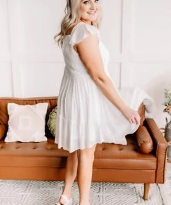 No Ship Drop Ship GHG- Shop Singles It's A Love Story White Crochet Lace Dress (GHG-S)