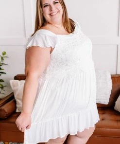 No Ship Drop Ship GHG- Shop Singles It's A Love Story White Crochet Lace Dress (GHG-S)