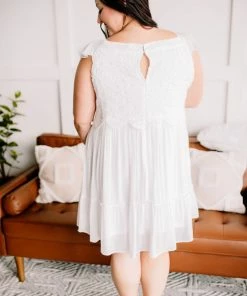 No Ship Drop Ship GHG- Shop Singles It's A Love Story White Crochet Lace Dress (GHG-S)