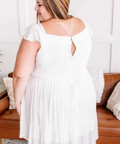 No Ship Drop Ship GHG- Shop Singles It's A Love Story White Crochet Lace Dress (GHG-S)