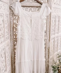 No Ship Drop Ship GHG- Shop Singles It's A Love Story White Crochet Lace Dress (GHG-S)