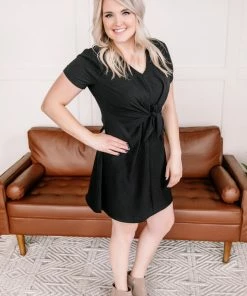 No Ship Drop Ship It's A Tie Dress In Black (GHG-L) Apparel