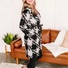 No Ship Drop Ship Journey On Belted Houndstooth Cardigan (GHG-S) Tops