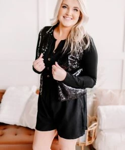 No Ship Drop Ship Jump Into Spring Romper In Black (GHG-S,M,L)