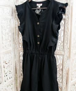 No Ship Drop Ship Jump Into Spring Romper In Black (GHG-S,M,L)